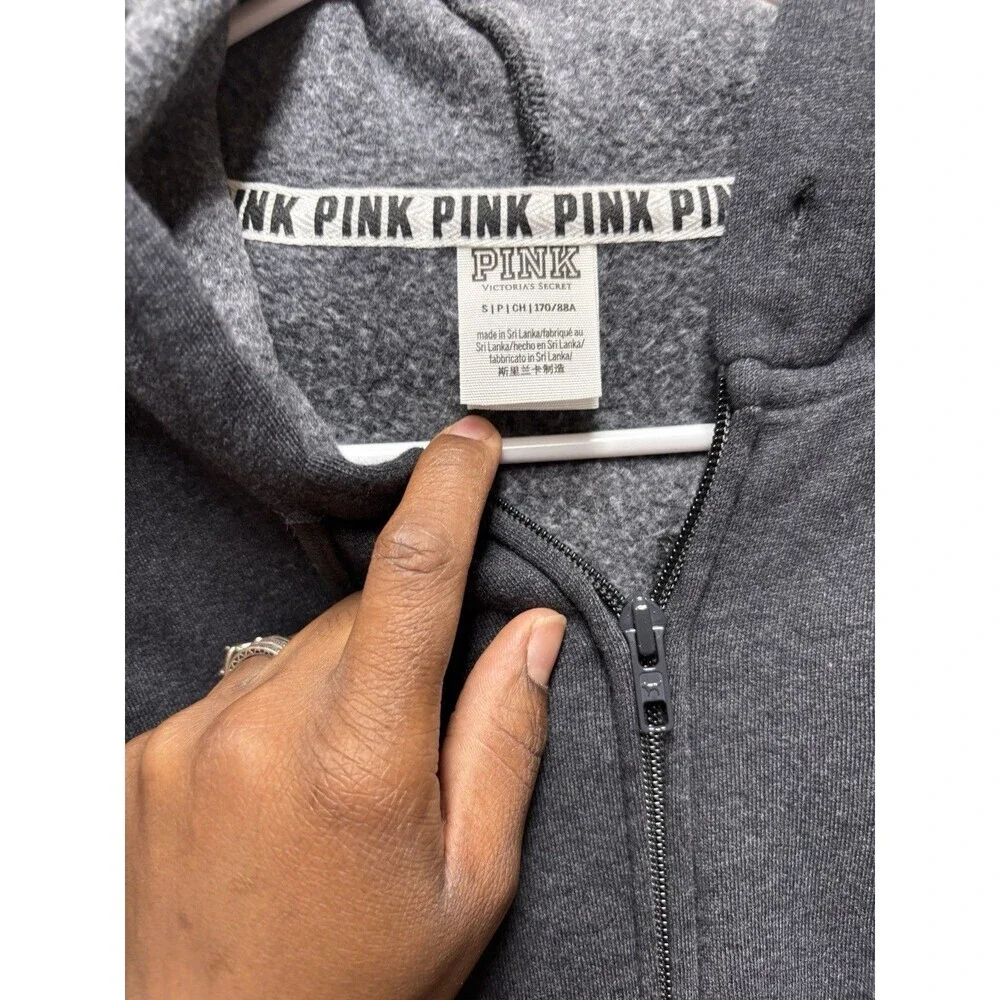 PINK Victoria’s Secret NEW YORK Statue Of Liberty Sequence Hoodie Full Zip small - Picture 3 of 6